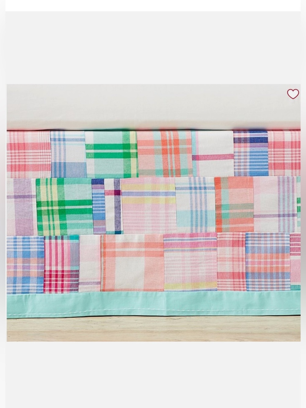 POTTERY BARN KIDS MADRAS PASTEL CRIB SKIRT